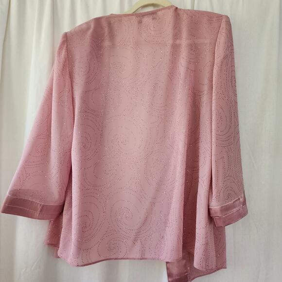Dana Kay 2-piece set top & jacket Mauve pink embellished mother of the bride 18W - Picture 8 of 11